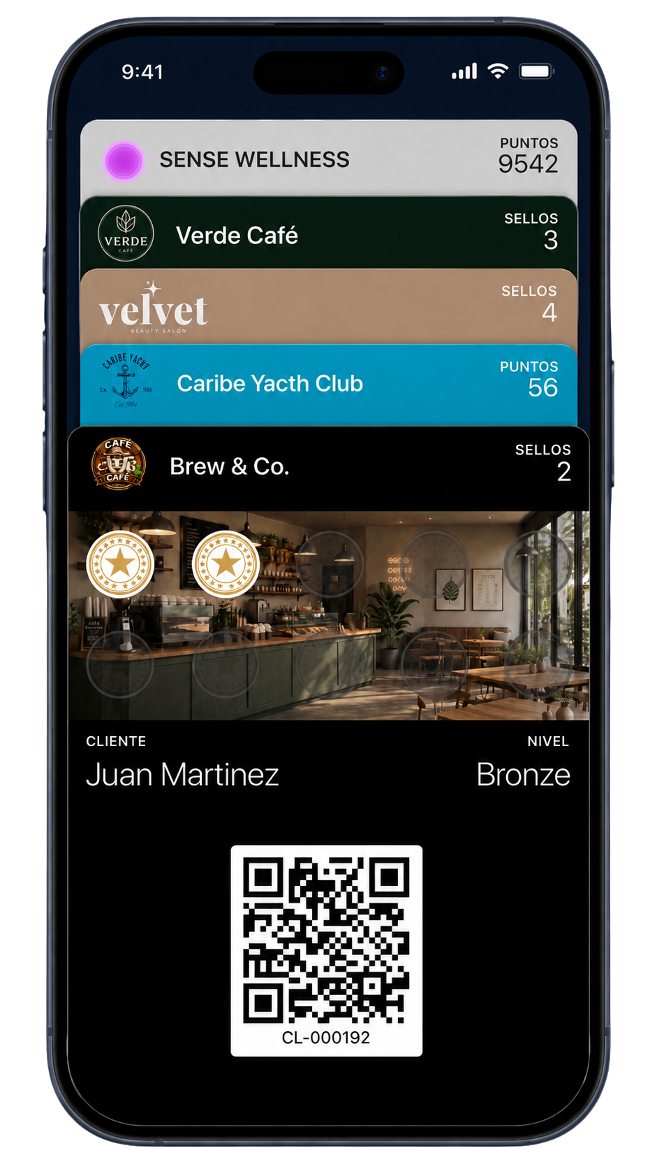 iPhone con tarjetas de lealtad Loop Sales